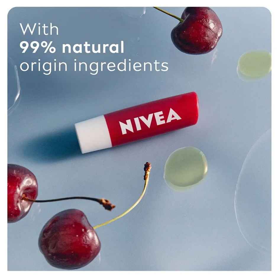 Nivea Cherry Shine Lip Balm (4.8g) & Nivea Deo Roll On Pearl Beauty Underarms 72H Protection (50ml) Combo