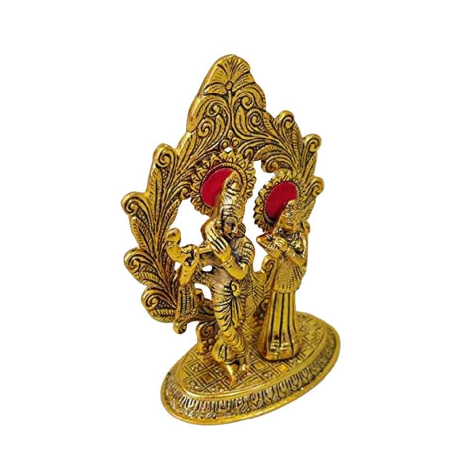 Radha Krishna Mehrab Design in Gold Polish | Devnidhi