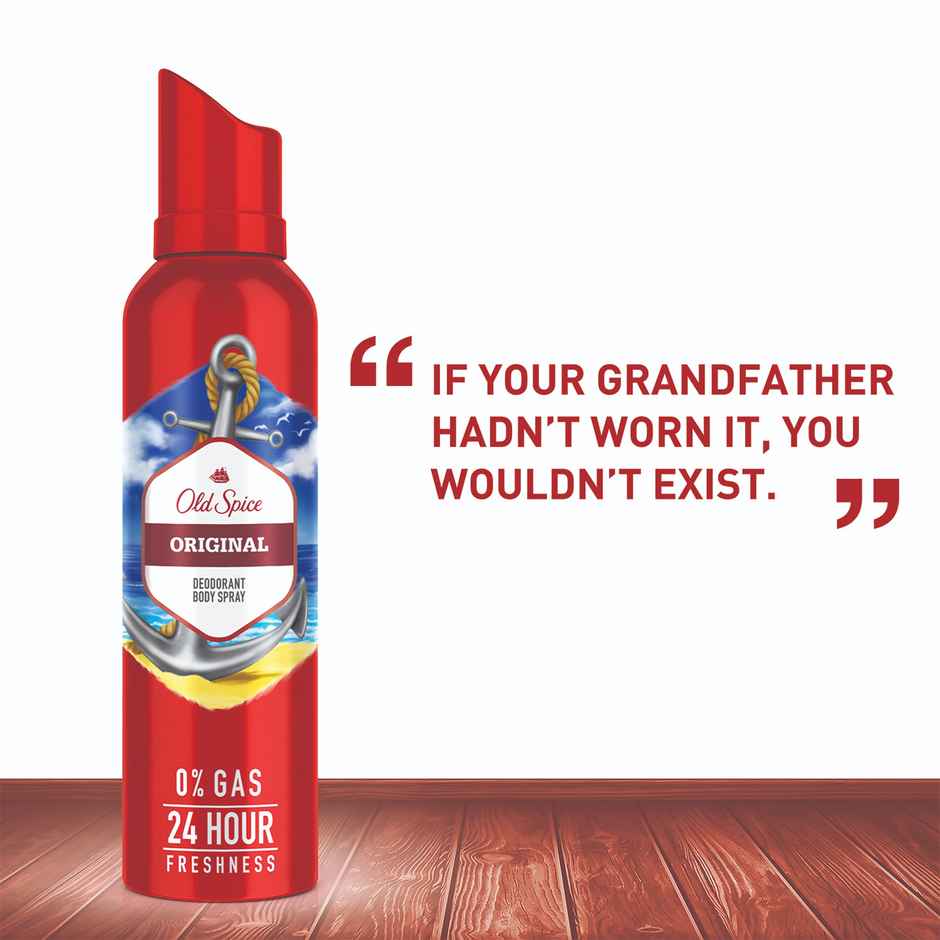 Old Spice Original No Gas 24 Hour Long Lasting Freshness Deodorant Perfume Body Spray For Men