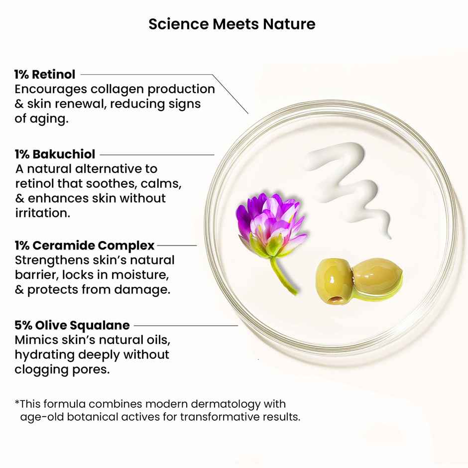 Wild Oak 1% Retinol Bakuchiol Face Serum | Ceramides for Anti-Aging, Wrinkles and Boosts Collagen