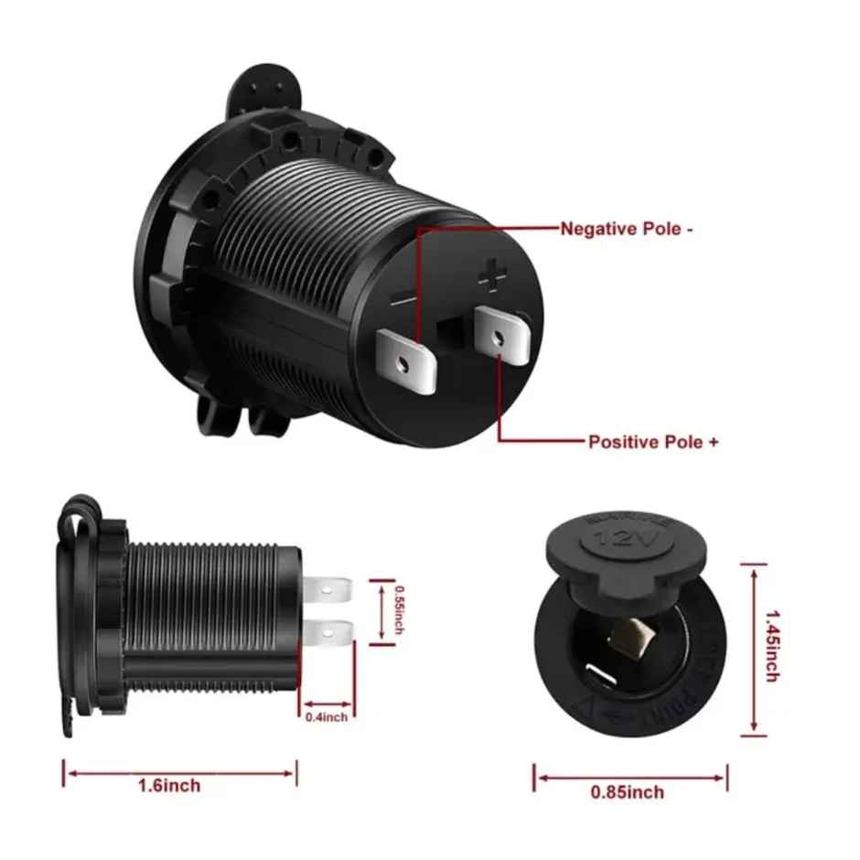 Autofrill DC Connector Cigarette Lighter Socket | USB Charger Adapter for Car Power