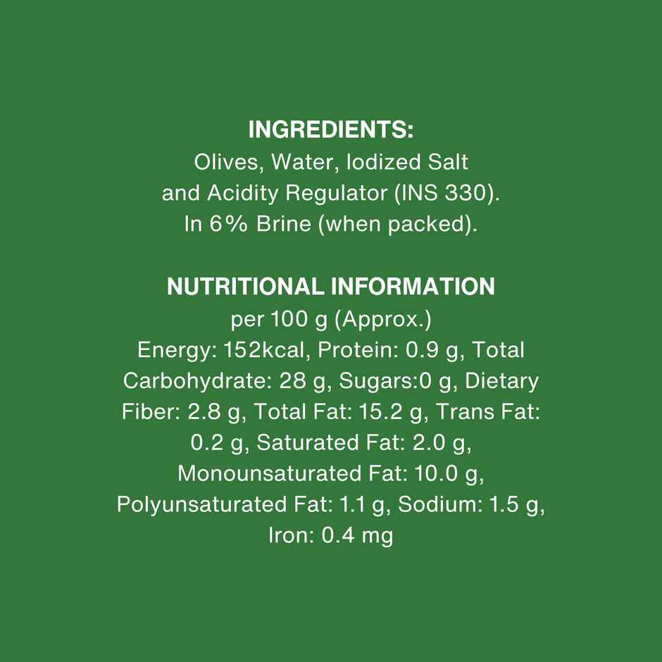 Del Monte Pitted Green Olives | Suitable for Snacking and Salads