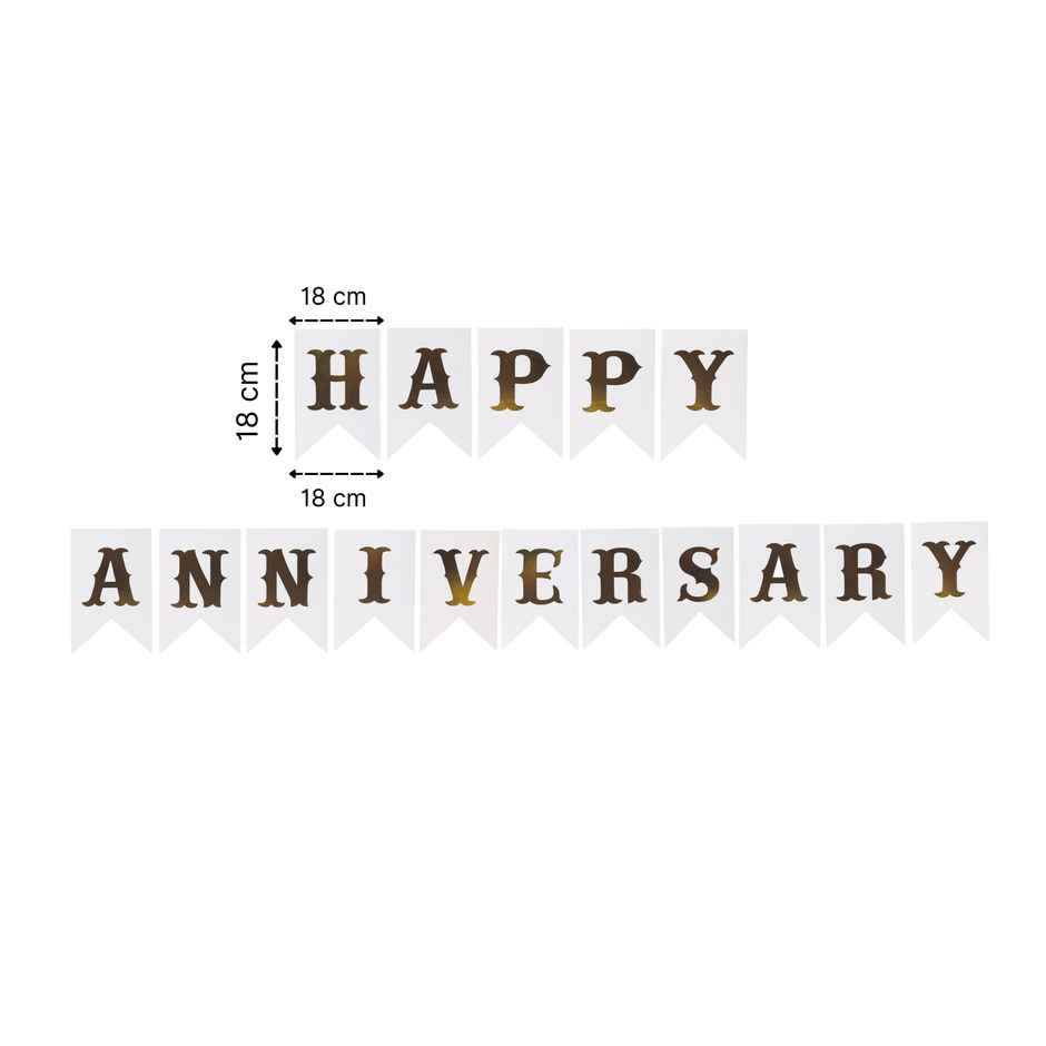 Happy Anniversary Banner | 16 Paper Flags | Colour May Vary | Se7en