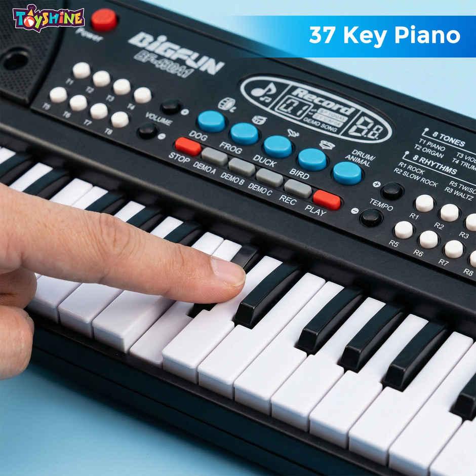 Toyshine 37 Key Piano Keyboard Toy for Kids DC Power Option + Recording + Microphone- New