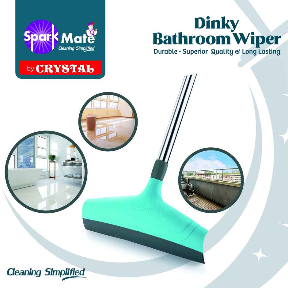 Sparkmate By Crystal Dinky Bathroom Wiper With Rod Height 62 Cm And Tpe Blade Width 20 Cm