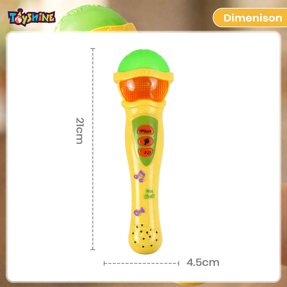 Toyshine Musical Microphone Singing Mic Toy With Lights and Clear Sound | Yellow