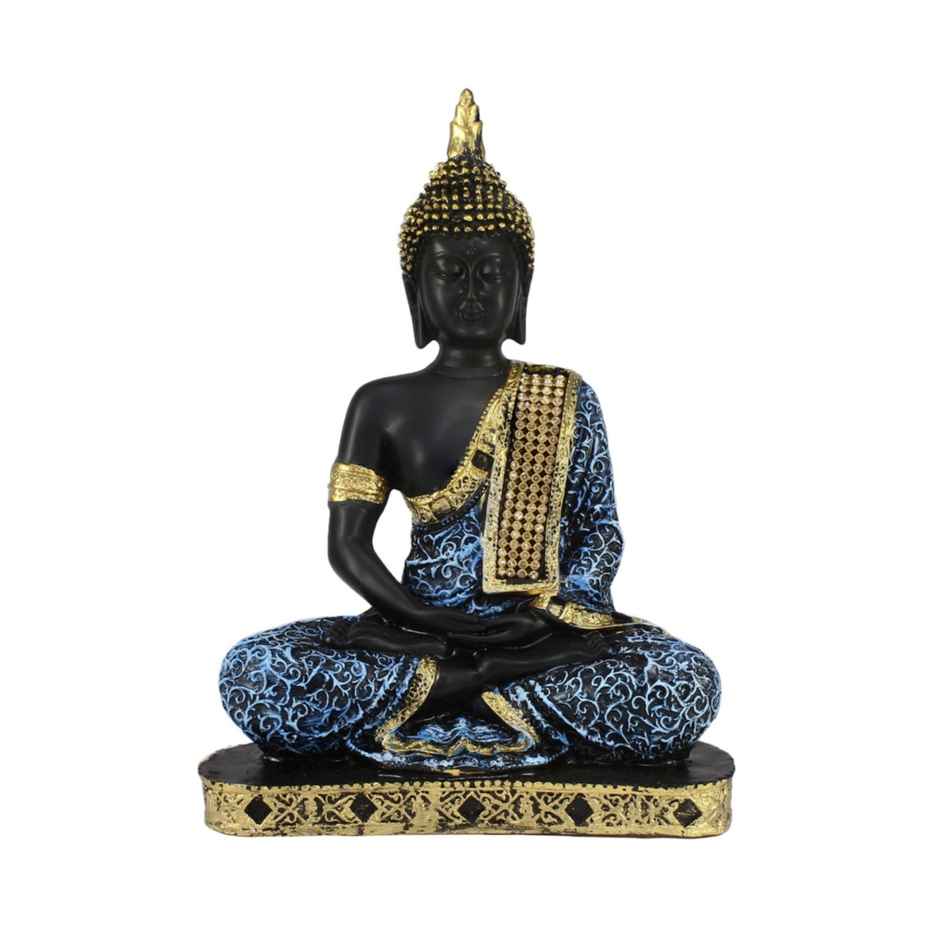 Casacraft by Pepperfry Blue Meditating Buddha Decorative Statue Showpiece