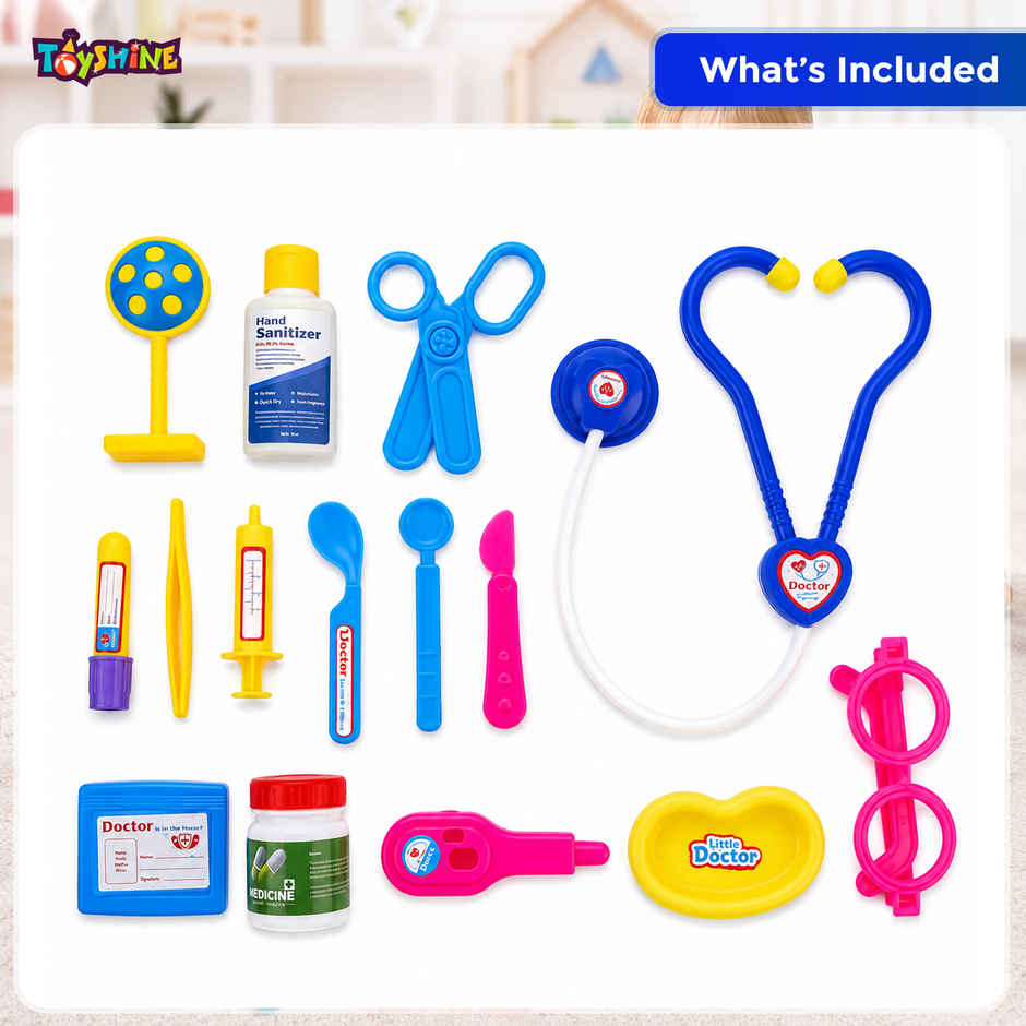 Toyshine Doctor Set For Kids With Stethoscope | 19 Pcs Set | Pretend Play For Toddlers, Boys Girls