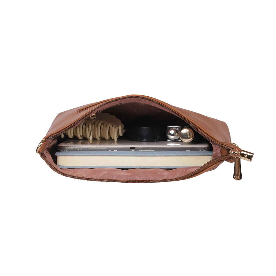 Mochi Tan Synthetic Sling Bag for Women | 66-7751-23