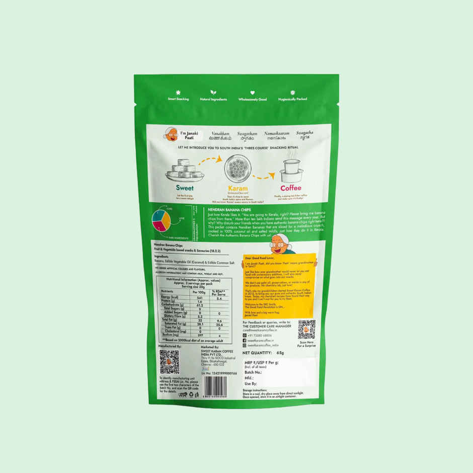 Sweet Karam Coffee Kerala Nendran Banana Chips | Pure Coconut Oil, No Preservatives