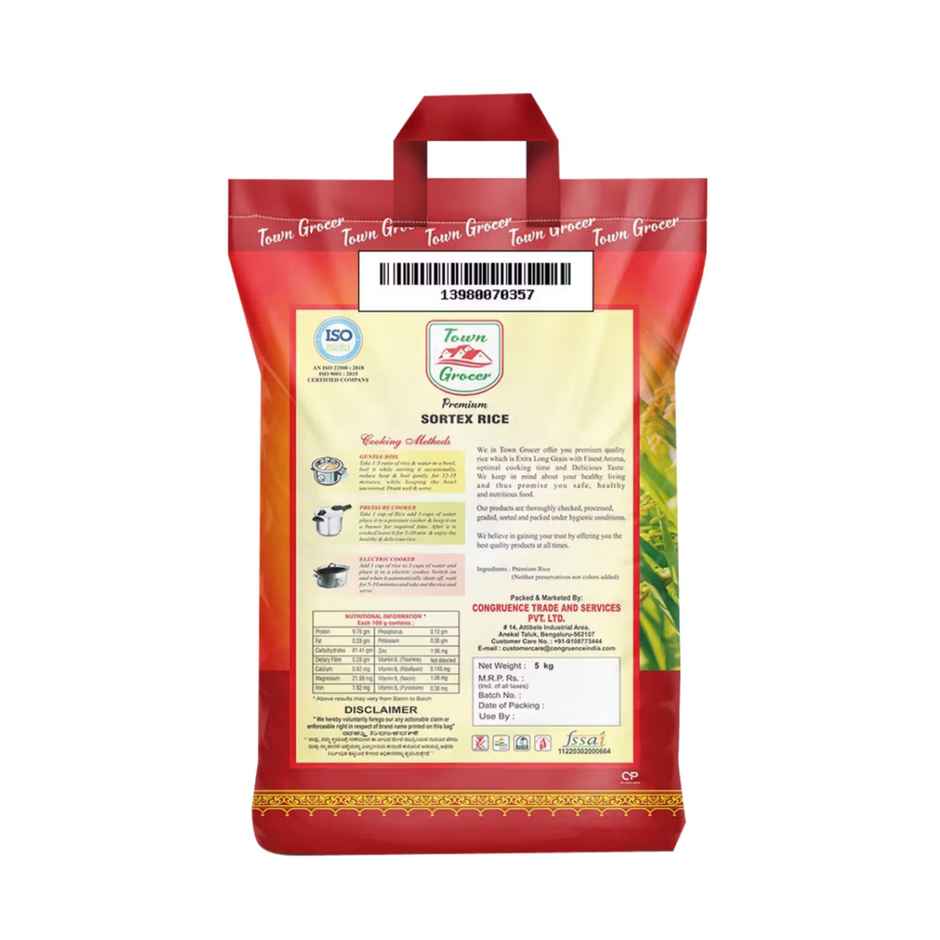 Town Grocer Sona Masuri Steamed Rice | 6 Months Old