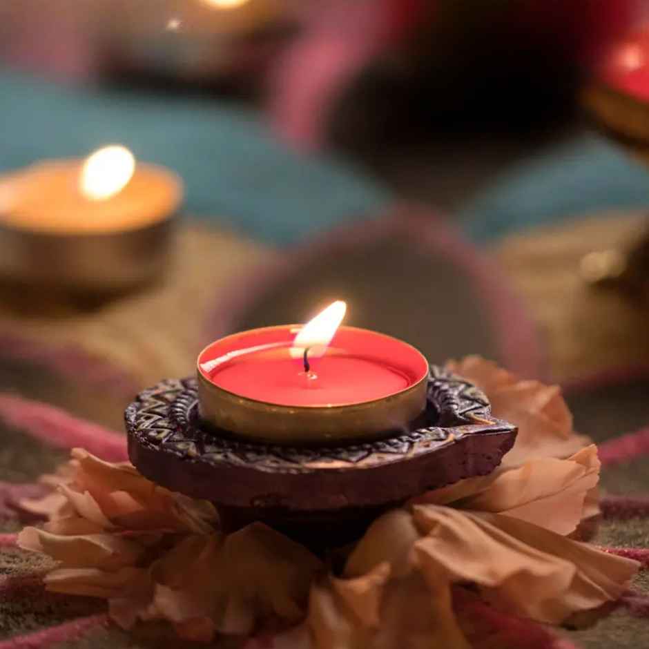 Tea Light Candle | Red | Pack Of 50 | 8 g Each | Samsidhi