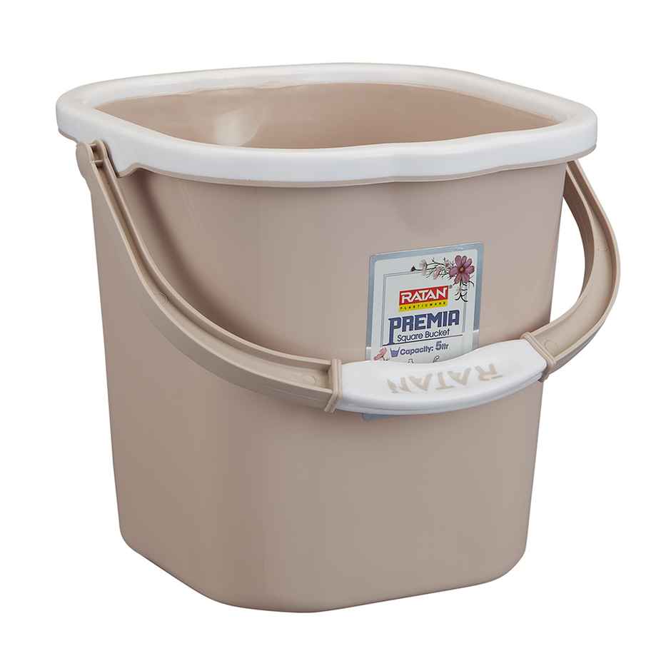 Ratan Plasticware Premia Bucket (5L X 1) - Desert Rose|Light Weight And Easy To Carry