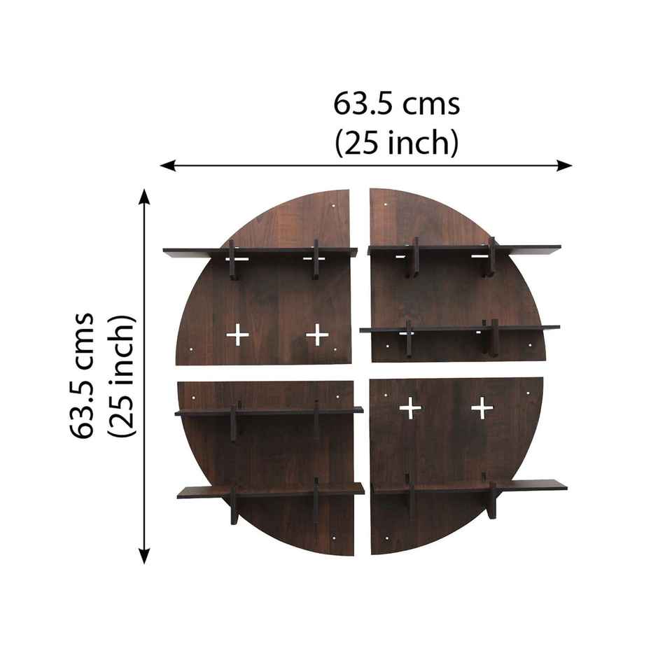 Casacraft by Pepperfry Brown Engineered Wood Round Modular Book Shelf - Set Of 4
