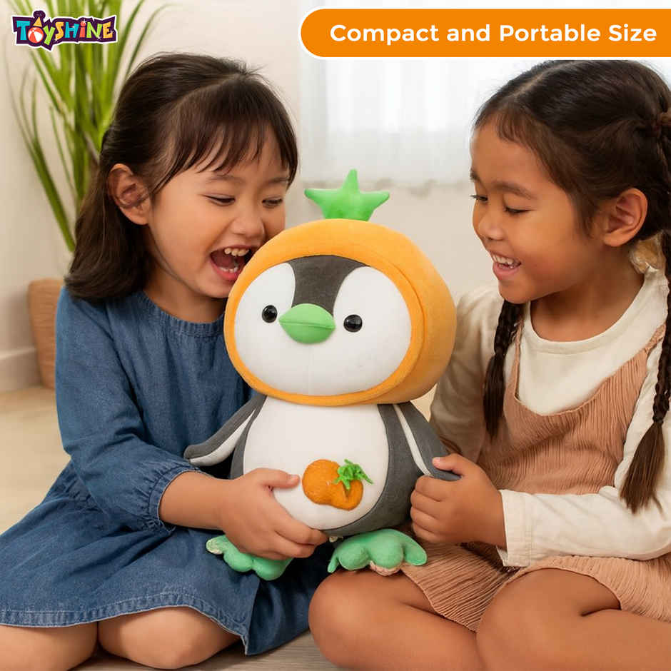 Spanker Penguin Soft Toy Cute Plush with Orange Hood - 28 cm