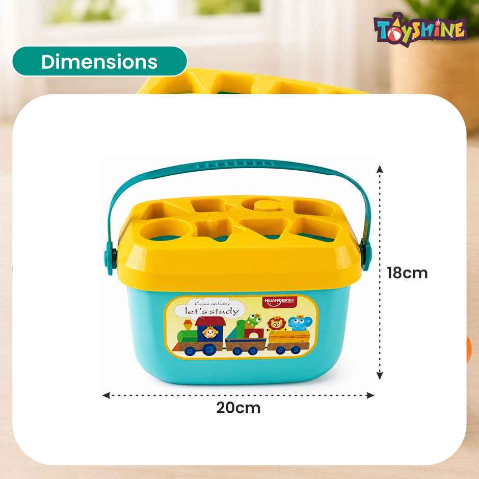 Toyshine Baby's First Shape Sorting Blocks Learning | ABCD Blocks & Shapes | 6+ months | Multicolor