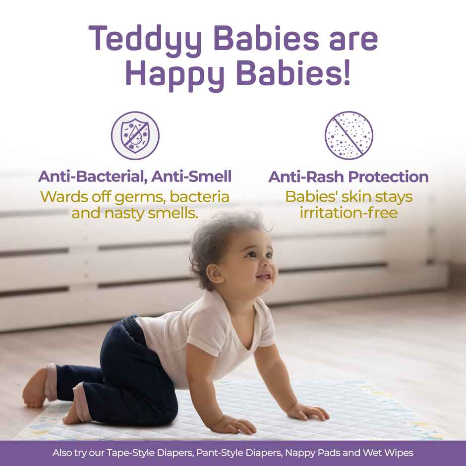 Teddyy Baby Disposable Rapi-Soak Mats Size - 60 x 60cm | Pack of 10