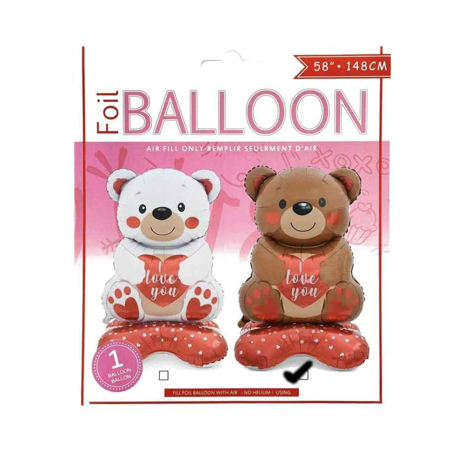 Teddy Bear Foil Balloon | 58 Inch | 150 cm | Chrome