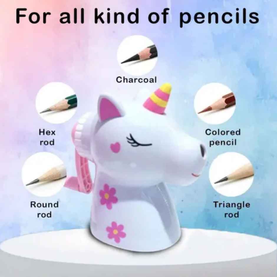 Toyshine Unicorn Pencil Sharpeners Manual for Kids and Artists | White