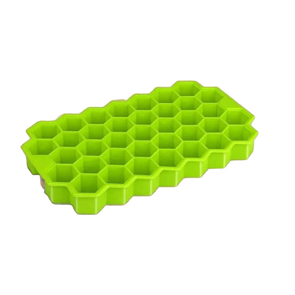 Honeycomb Shape 37 Grid Flexible Silicone Ice Cube  Tray Combo