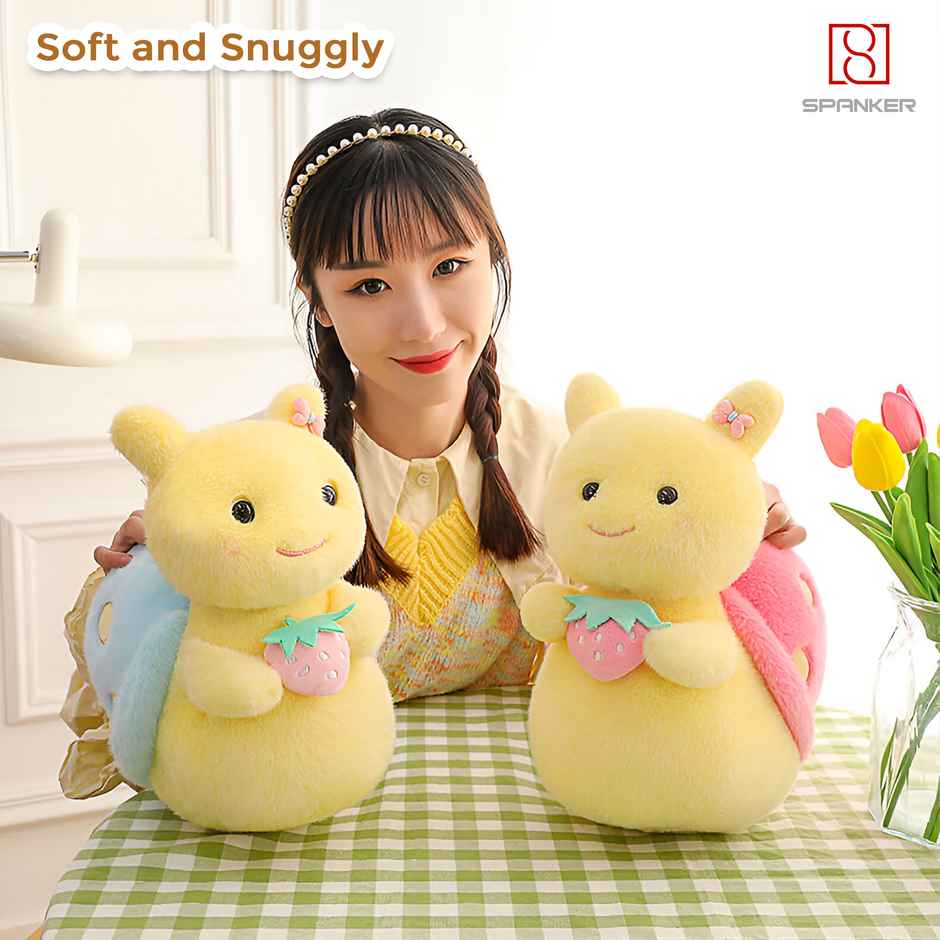 Spanker 25 Cm Snail Plush Toy | Soft Strawberry Hugging Cushion | Blue