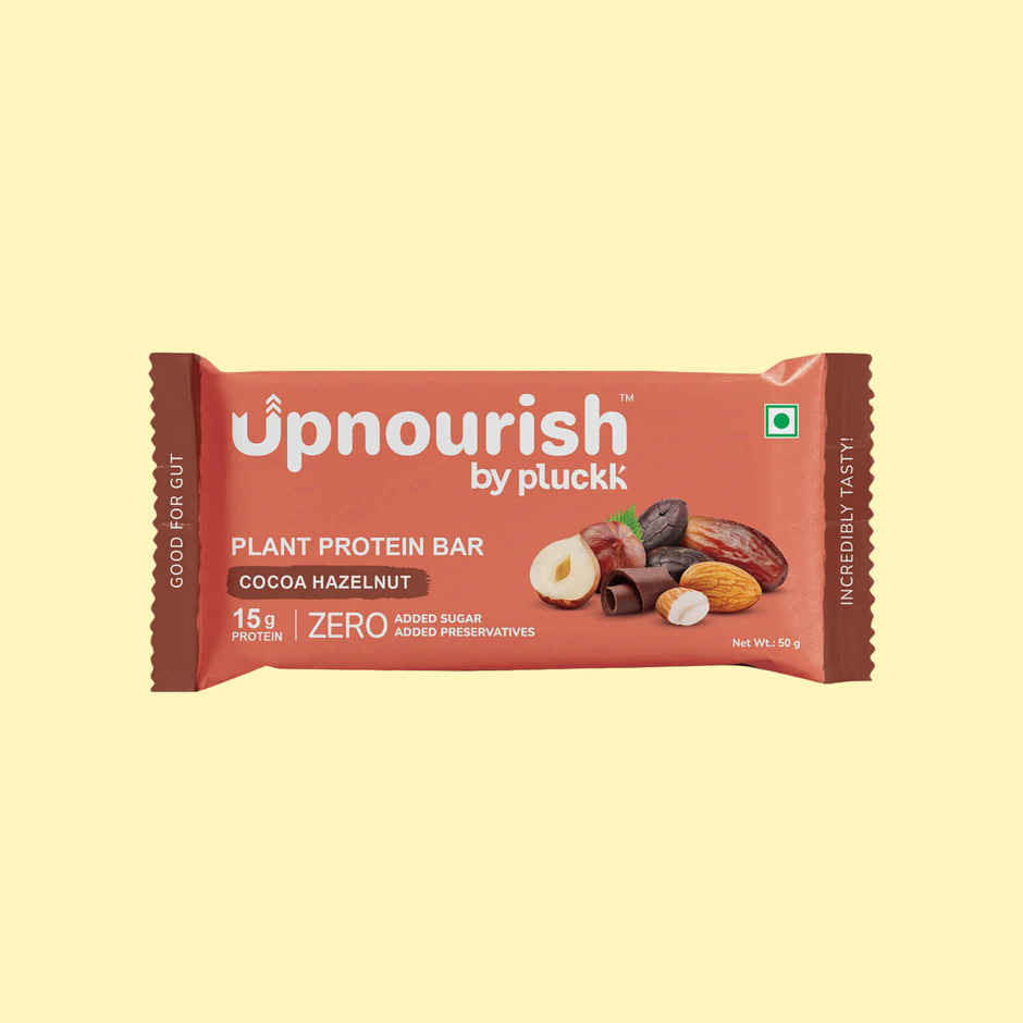 Chocolate Hazelnut Protein Bar - No Refined Sugar | 15 g Complete Protein | Upnourish by Pluckk