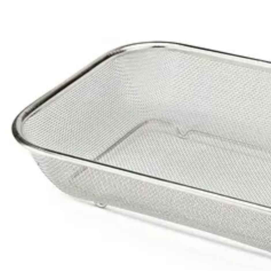 Petals Steel Multi Colander,Fridge Storing, Fruit Basket, Vegetable Strainer | 30x22x6.5 Cm