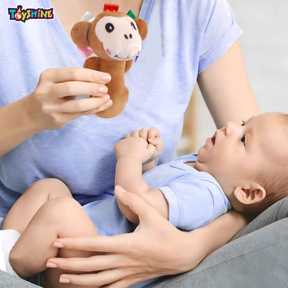 Spanker Baby Hand Cute Soft Monkey Rattle Set