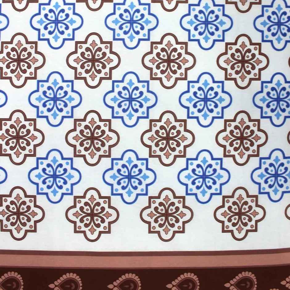 Bombay Dyeing Ivyrose 110 Tc 100% Cotton Queen Bedsheet With 2 Pillow Covers - Blue Brown