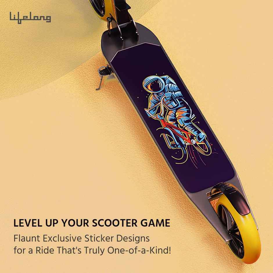 Lifelong Foldable Kids Scooter with 4 Height Settings | Max 120kg | Multicolour