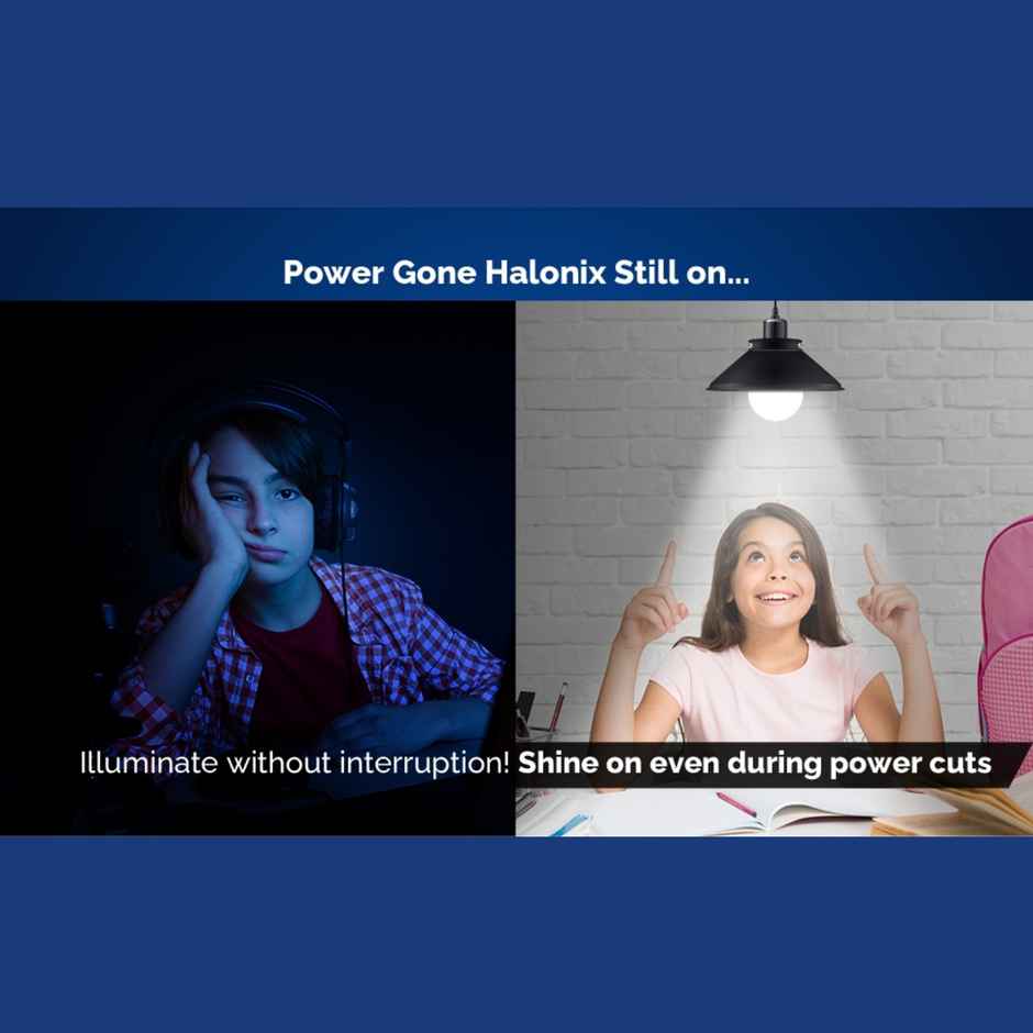 Halonix Prime 12W B22D Rechargebale Emergency Light Inverter Bulb (Pack Of 1, White)