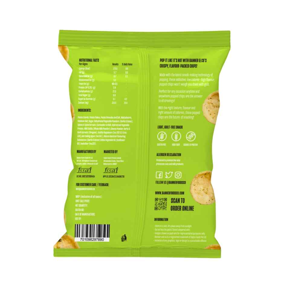 Banner & Co Sour Cream & Onion Popped Chips