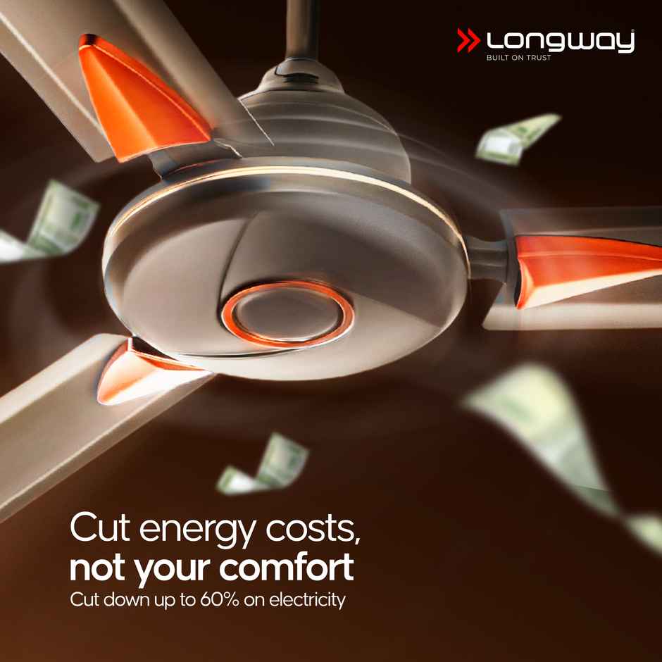 Longway Aero 1200 mm BLDC Ceiling Fan with Remote Control | Smoked Brown