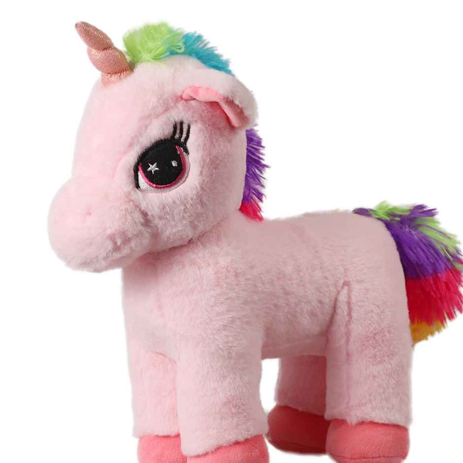 Mirada 32 cm Standing Unicorn With Glitter Horn - Pink