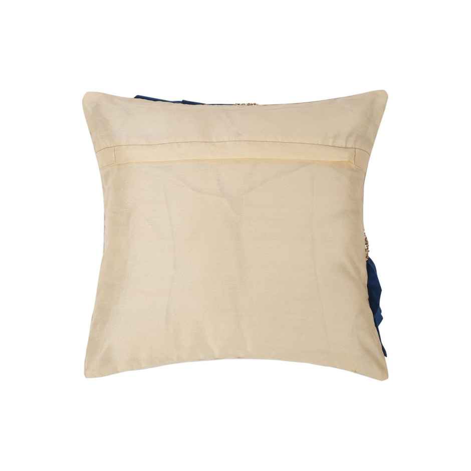 Hosta Homes Soft Quilted Velvet Blue Side Frill Pattern Cushion Covers | Pack of 2