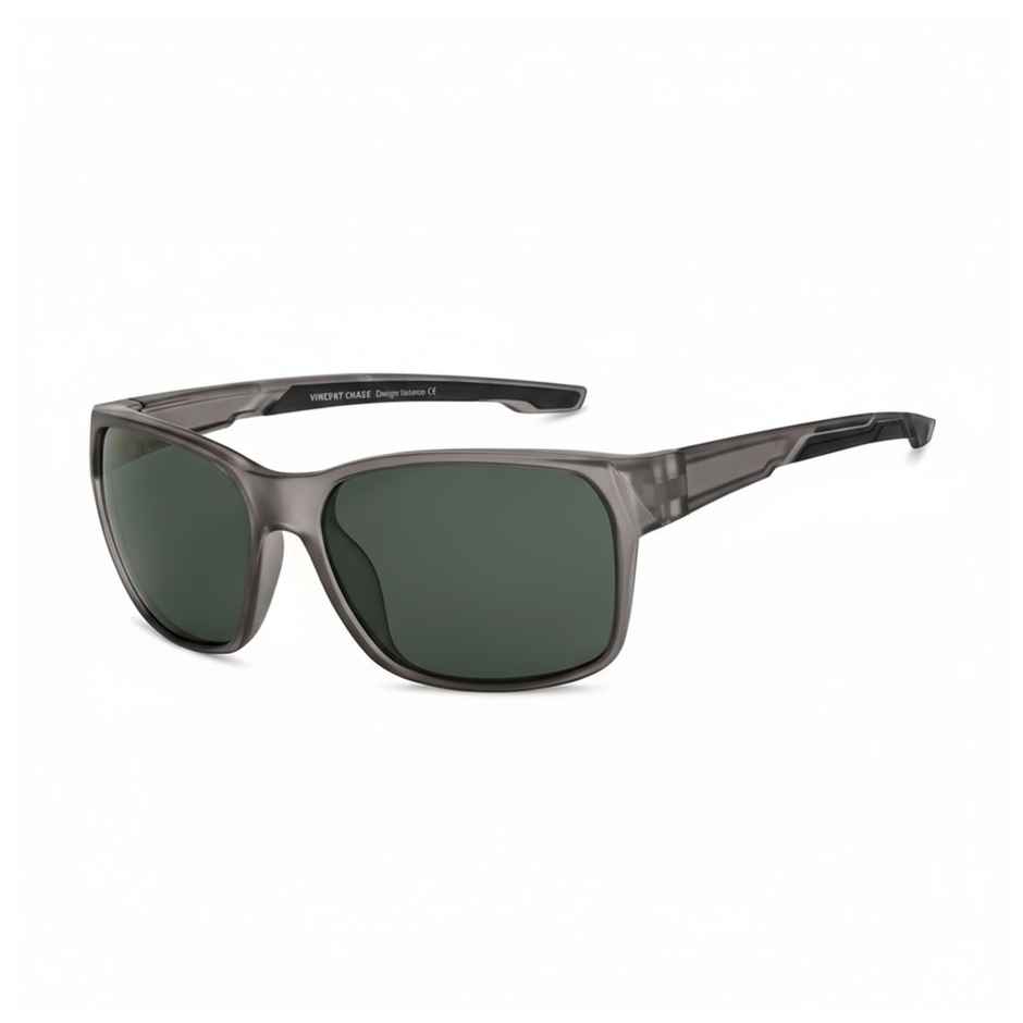 Vincent Chase By Lenskart Unisex Polycarbonate Wayfarer Sunglasses | Green and Black - M