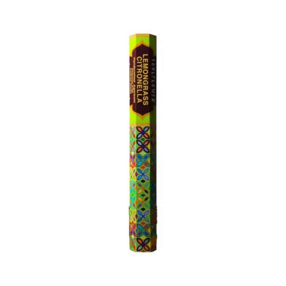 Soulflower Lemongrass Citronella Natural Premium Long Lasting Agarbatti | 20 Sticks