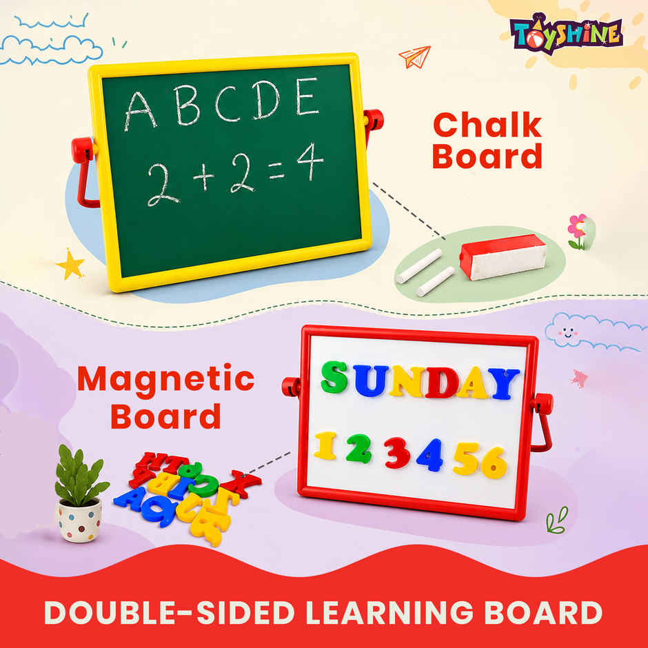 Toyshine Abc Numero Magnetic Blackboard Educational Alphabet & Number Learning Board For Kids