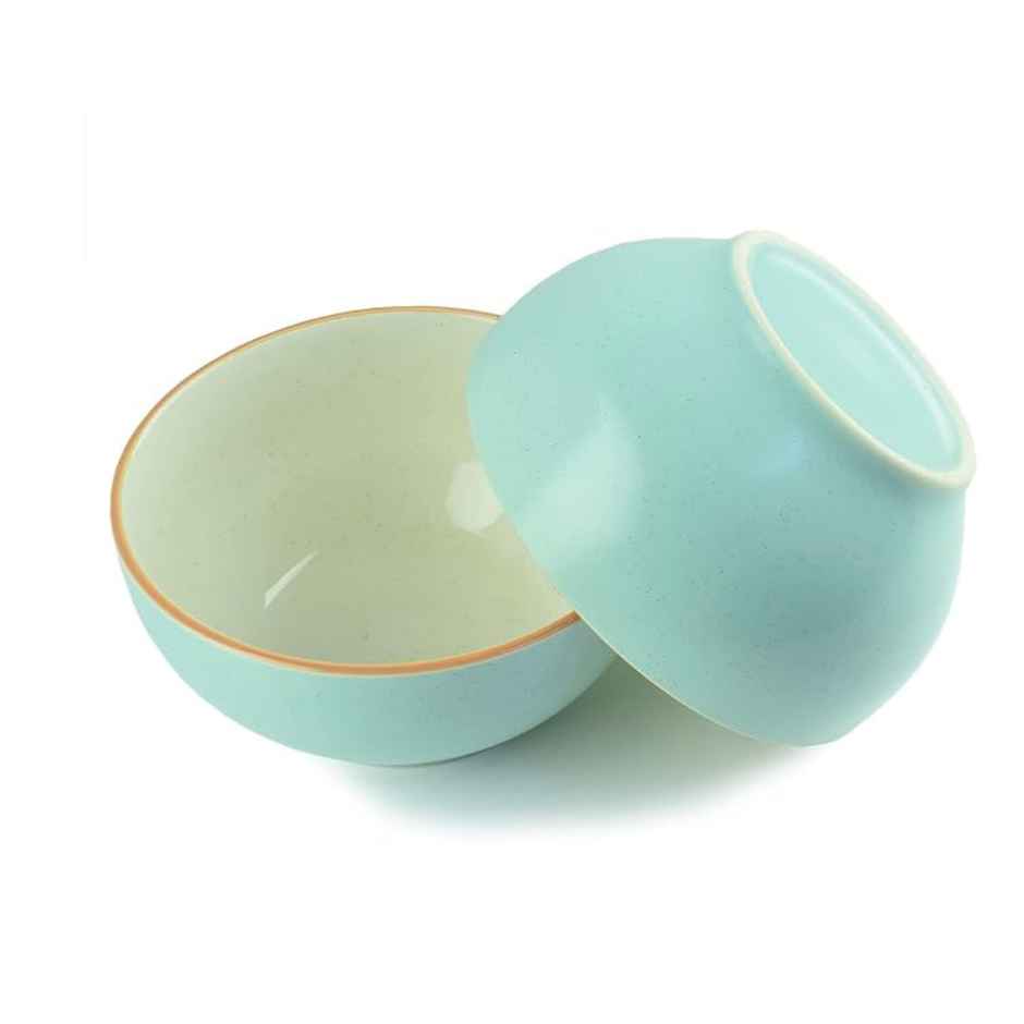 BAY6 Minto Series Round Melamine Veg/Curry Bowl -4.5"-GREEN SPEAKLESpeckle -Set of 2