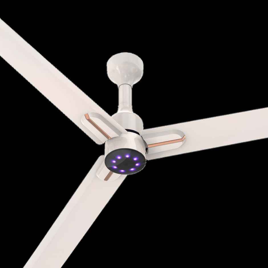 Polycab Wizzy Neo BLDC Ceiling fan, 1200mm, Remote Control, 5-Star, 6 Speed Setting, White Rosegold