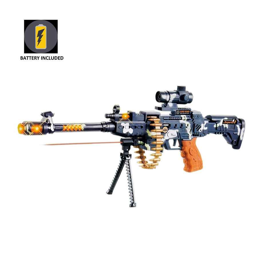 Toyshine Army Style Toy Gun With Music, Lights And Laser Light (4 - 8 Years)