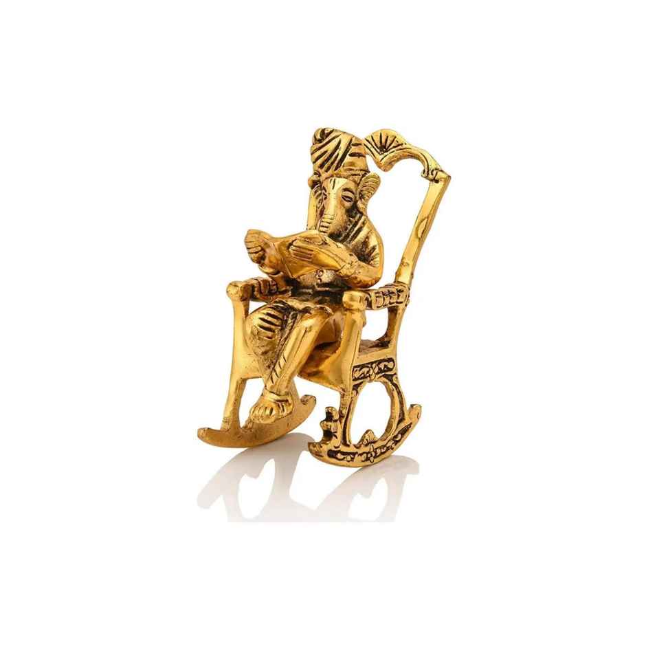 Diya Ganesh Ji with Tree Shape Mukut in Gold Polish | Devnidhi