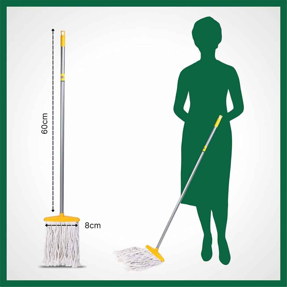 HIC Reffilable Cotton T Mop With Extendable Rod