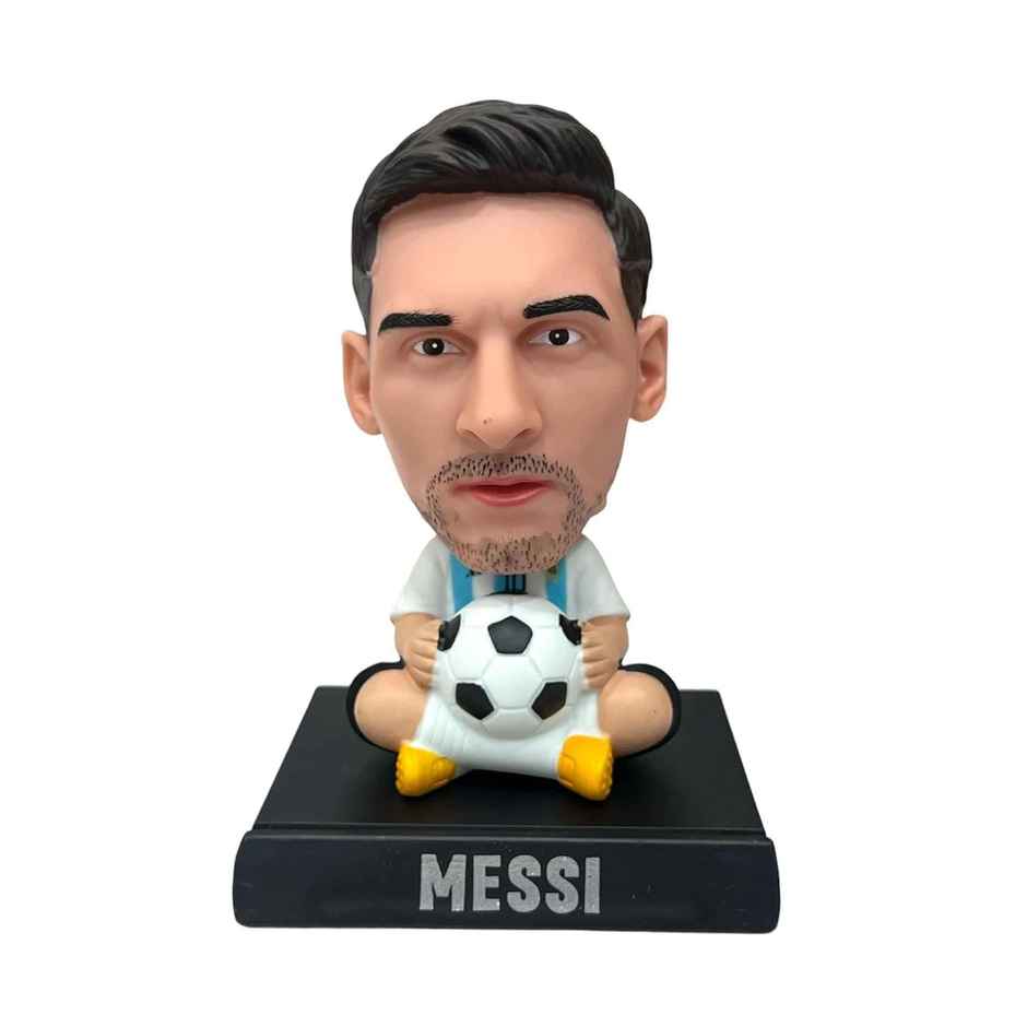 RideRevamp Lionel Messi Bobblehead | Polystone Football Figurine 10.2cm (Argentina Jersey)