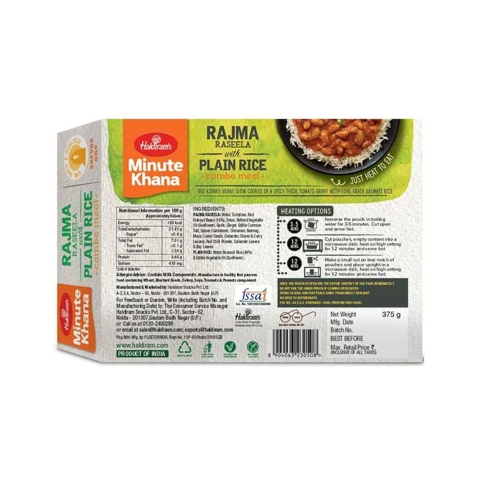 Haldiram's Ready To Eat Rajma With Plain Rice Combo