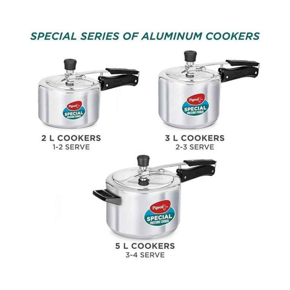 Pigeon 5L Aluminium Induction Base Inner Lid Pressure Cooker