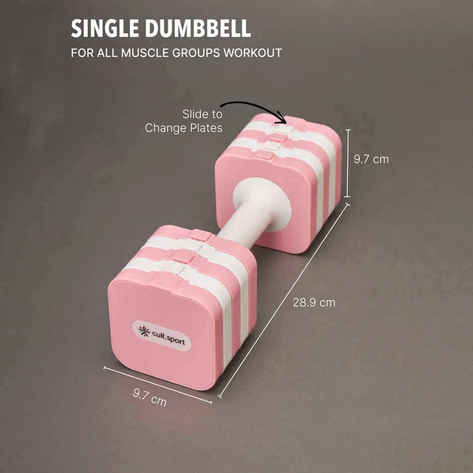 Cult Adjustable PVC Dumbbell Set (5 kg X 2) | Pink