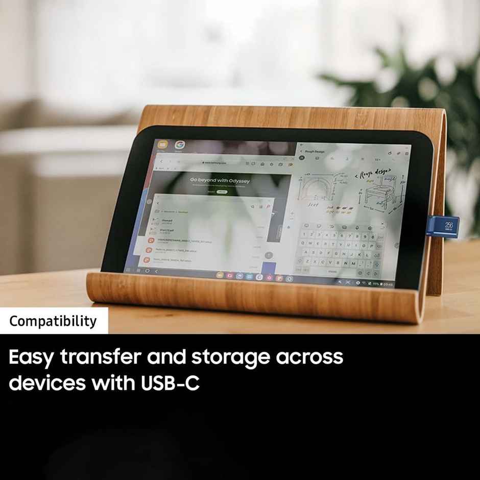 Samsung Type C Usb Flash Drive 128Gb | Transfers 4Gb In 11 Secs W/Up To 400Mb/S | Waterproof - Blue