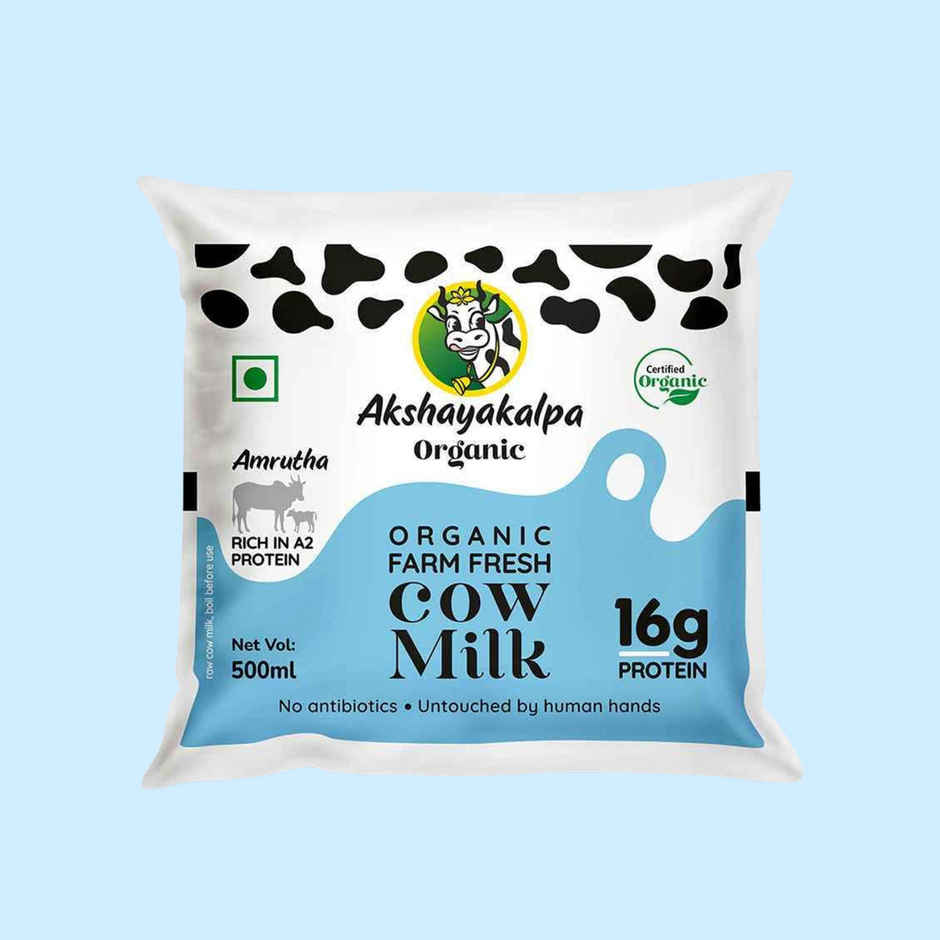 Akshayakalpa Amrutha - A2 Farm Organic Cow Fresh Milk | Pouch