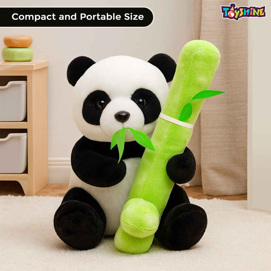 Spanker Panda Soft Toy Cute Plush with Green Bamboo for Kids - 30 cm